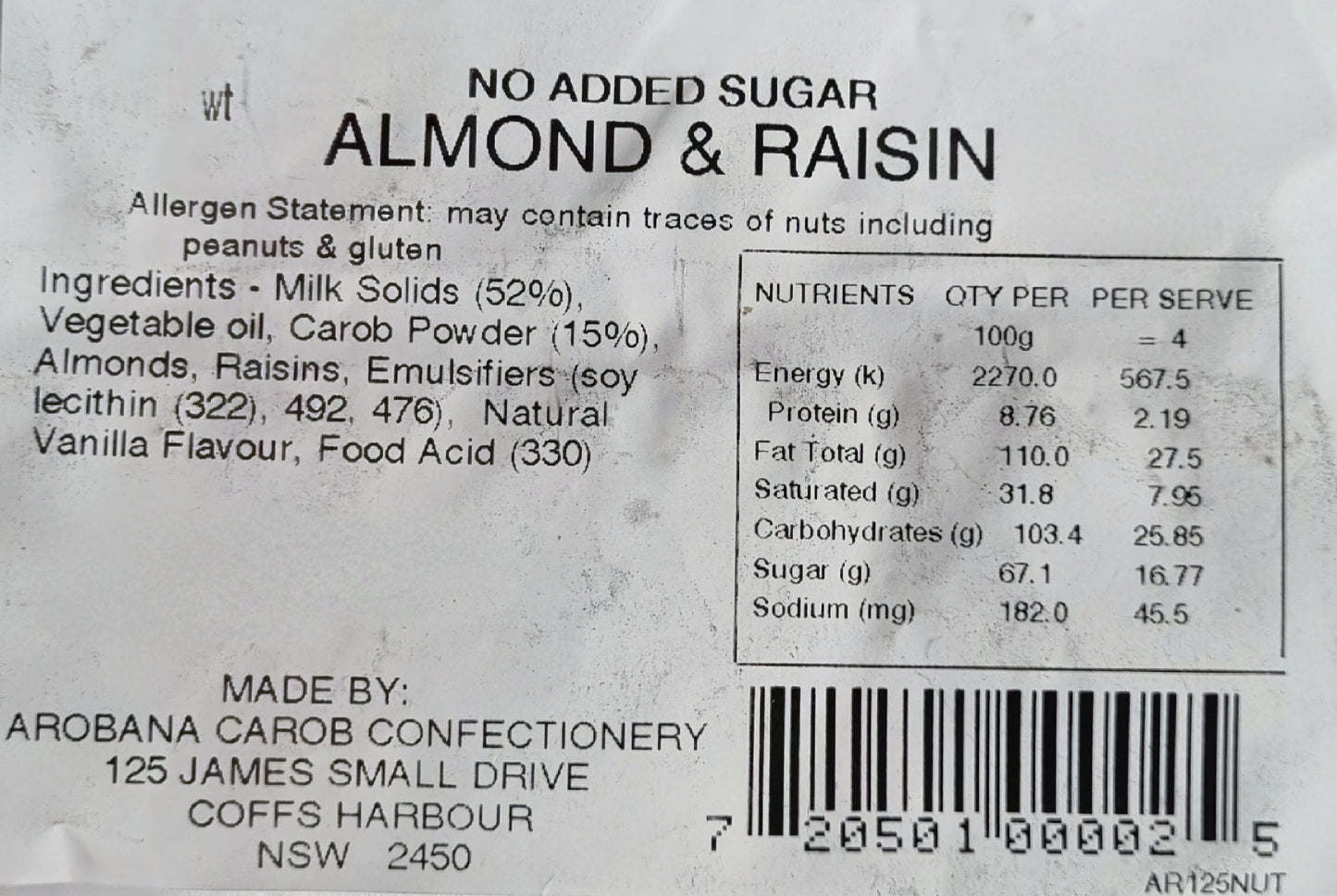 COATED ALMOND & RAISIN CLUSTER (No Added Sugar)