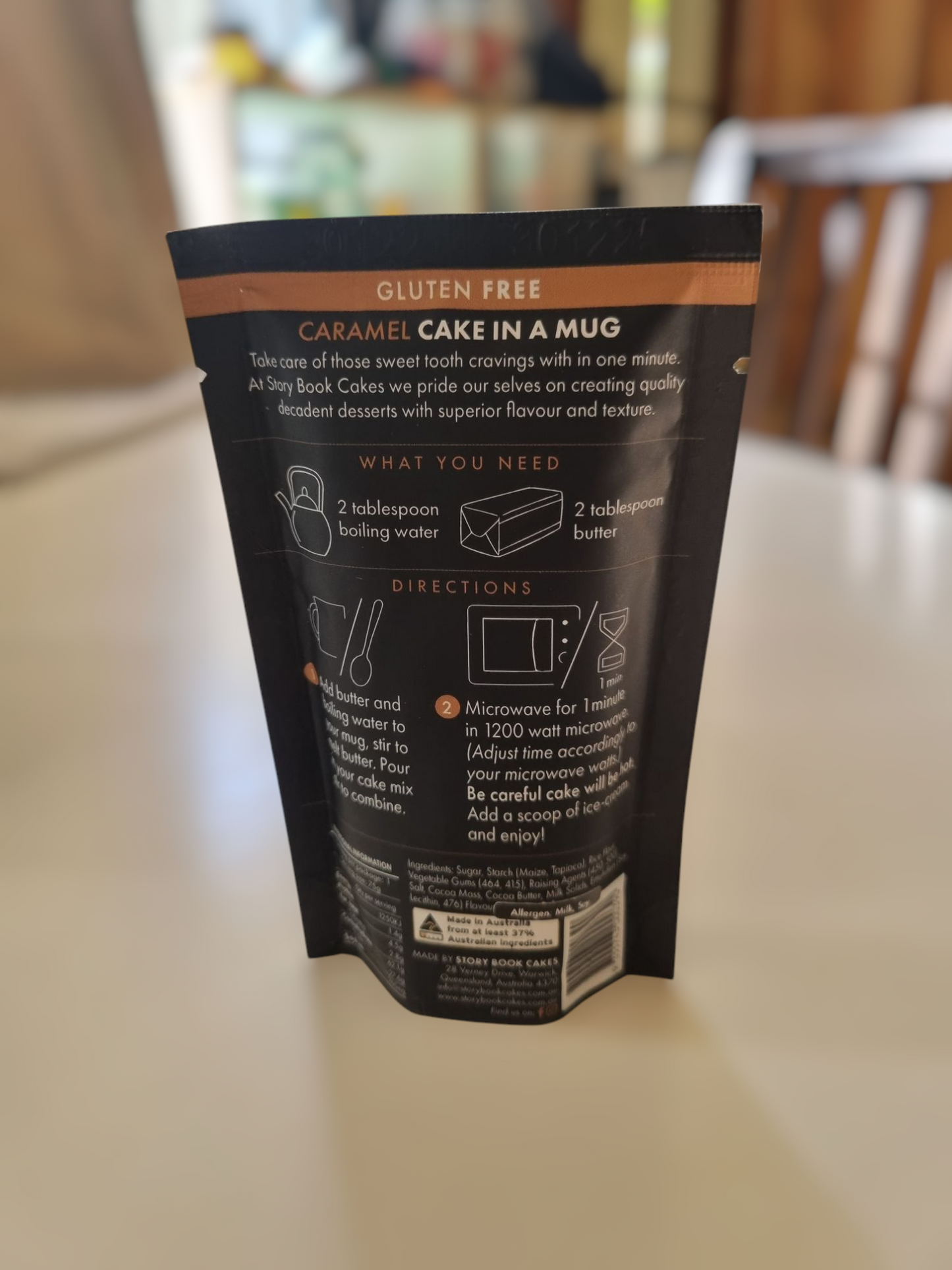 Story Book Cakes - Gluten Free - Caramel Mud Cake Mix - in a Mug (75g)