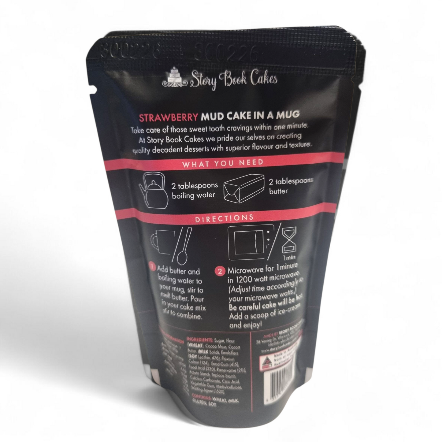 Story Book Cakes - Strawberry Mud Cake - In a Mug (80g)