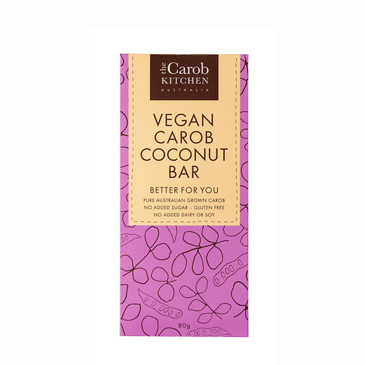 The Carob Kitchen - Gluten Free, Vegan, Dairy Free, Diabetic Friendly, No Added Sugar - Coconut Carob Bar (80g) by Krisp N Krunch