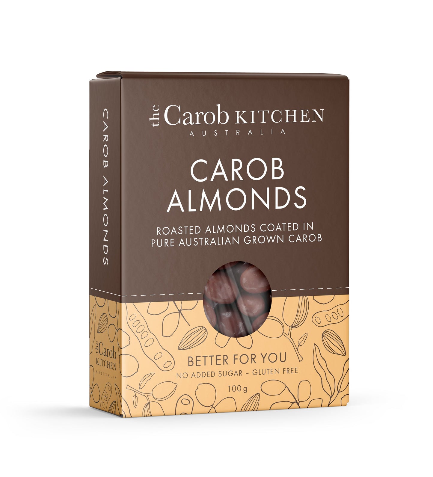 The Carob Kitchen - Gluten Free, No Added Sugar - Carob Coated Almonds 100g