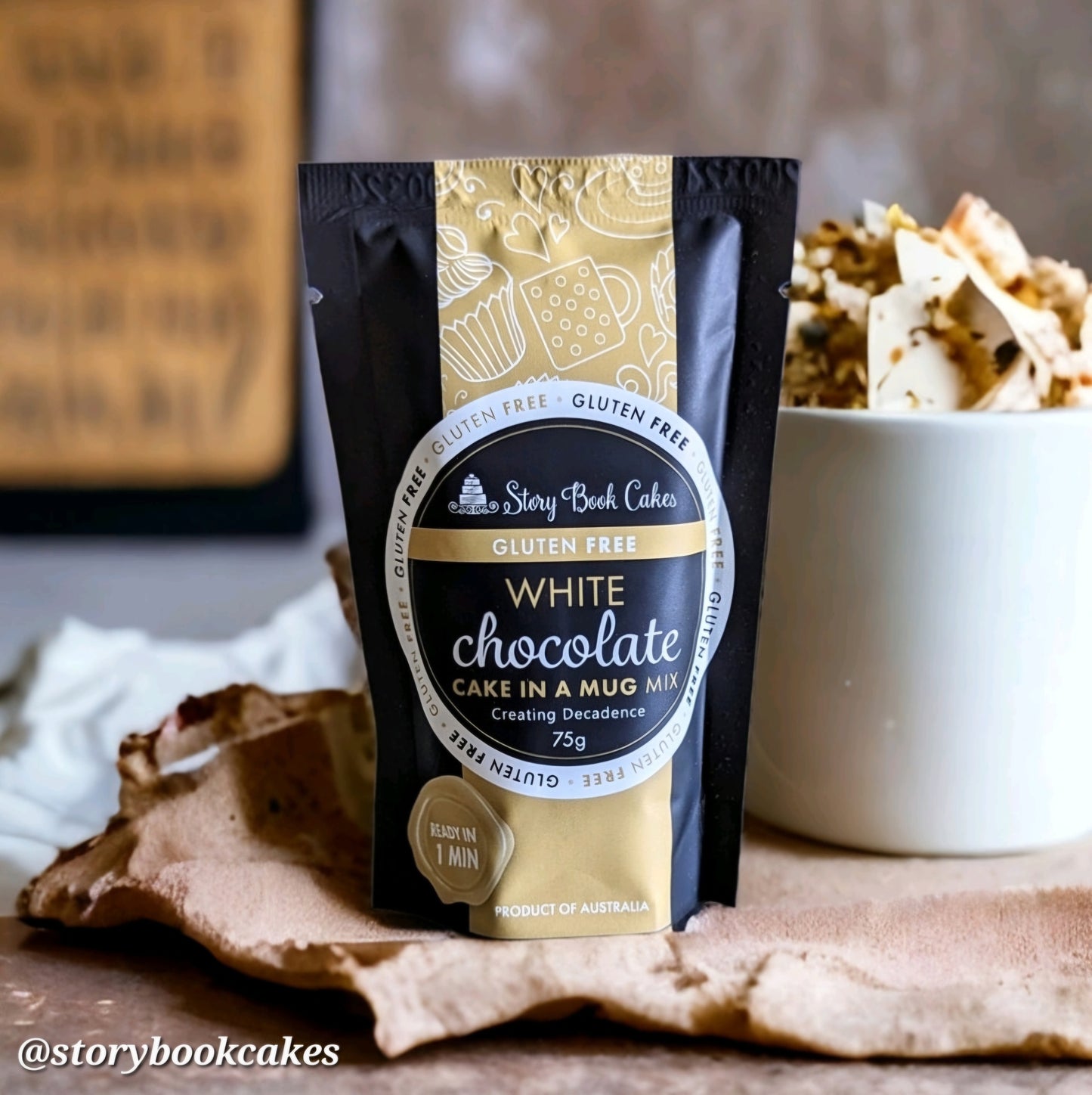 Story Book Cakes - Gluten Free - White Chocolate Mud Cake Mix - in a Mug (80g)