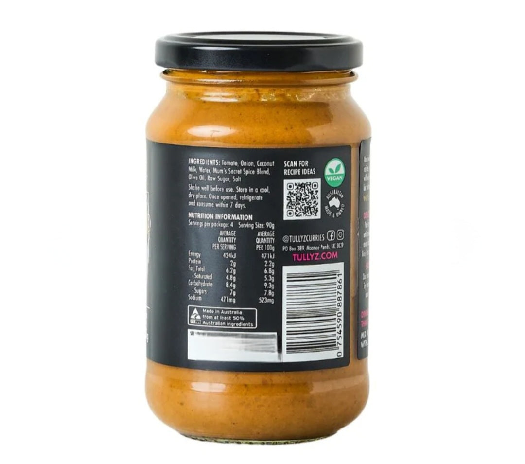 Tully'z - Vegan, Dairy Free, Nut Free, No Added Gluten - Butter Chicken Curry Sauce (375g)