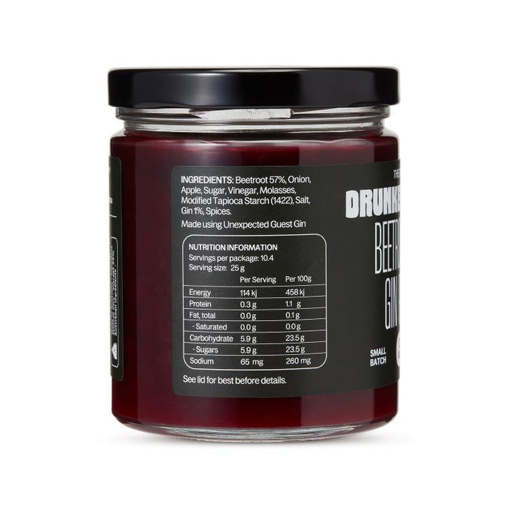 Drunken Sailor - Beetroot & Gin Relish (260g) - Gluten Free, Dairy Free, Vegan - Mild
