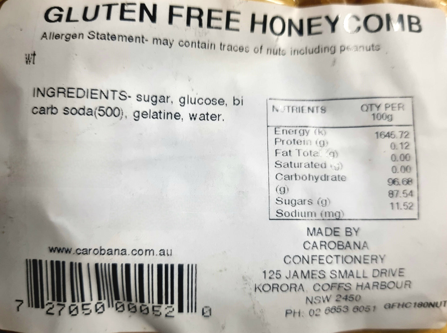 GLUTEN FREE HONEYCOMB Chunks (Uncoated)