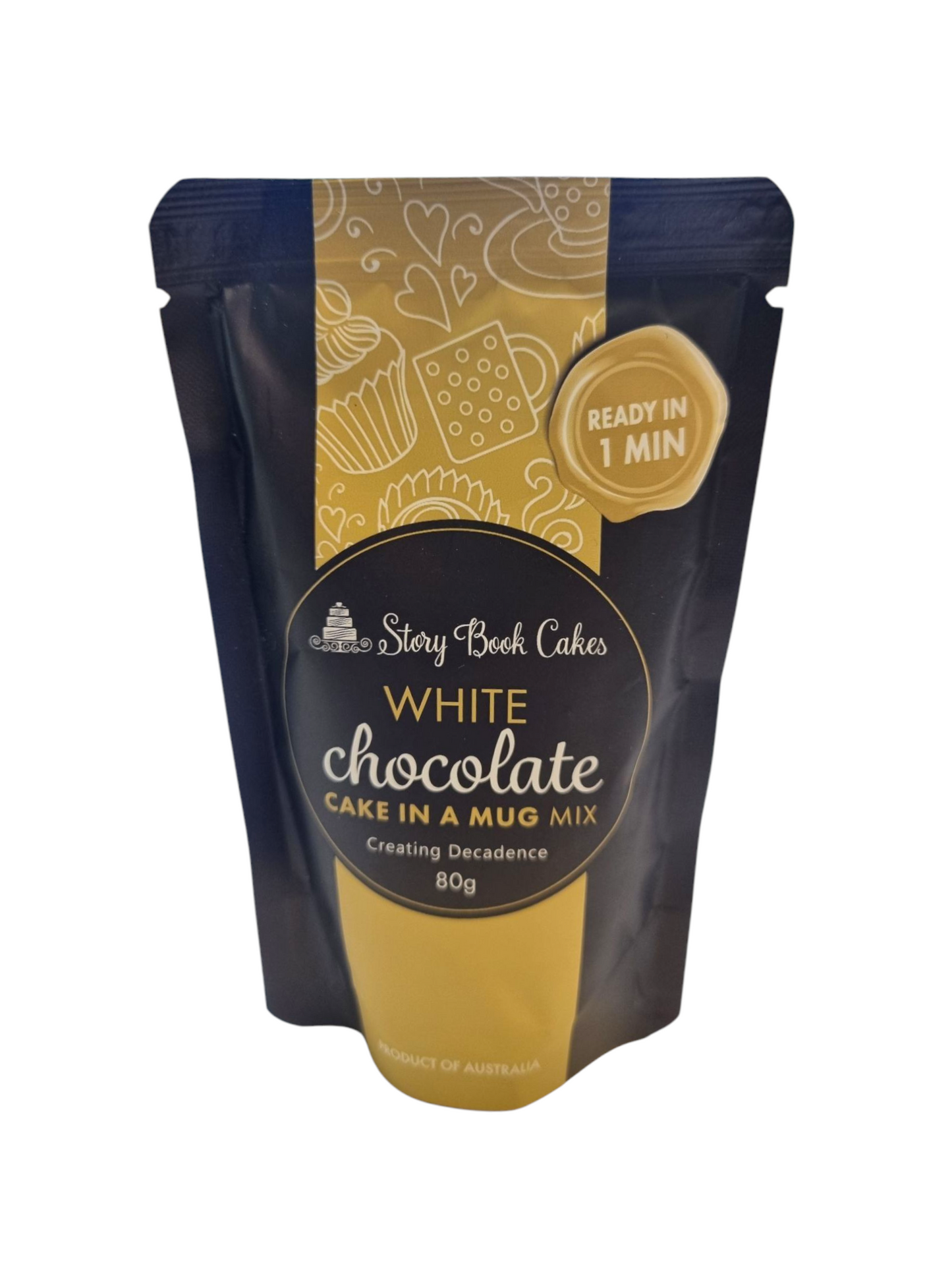 Story Book Cakes - White Chocolate Mud Cake - In a Mug (80g)