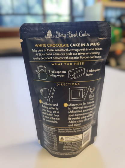 Story Book Cakes - White Chocolate Mud Cake - In a Mug (80g)
