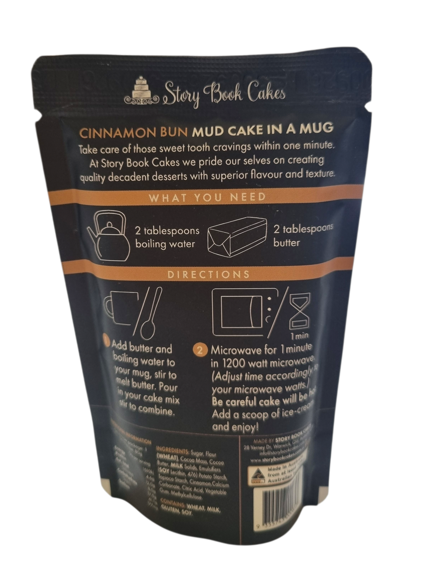 Story Book Cakes - Limited Edition - Cinnamon Bun Mud Cake - In a Mug (80g)