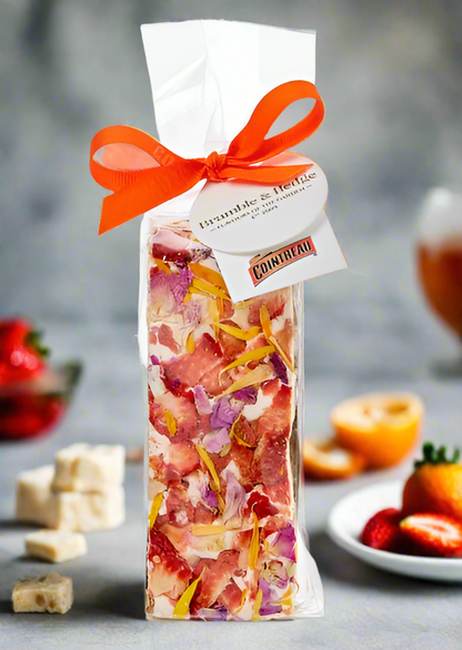 Bramble & Hedge Alcohol Nougat - Cointreau Orange Liqueur, Strawberry & Candied Orange