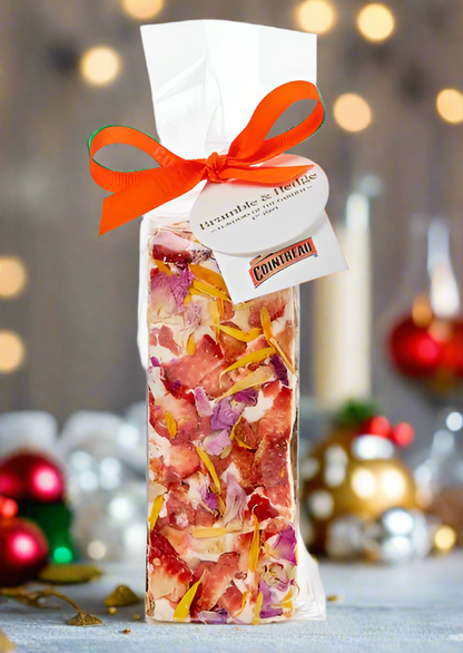 Bramble & Hedge Alcohol Nougat - Cointreau Orange Liqueur, Strawberry & Candied Orange