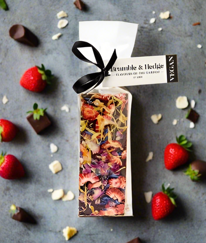 Bramble & Hedge Nougat VEGAN Strawberries and Elderflower (Dark Chocolate)