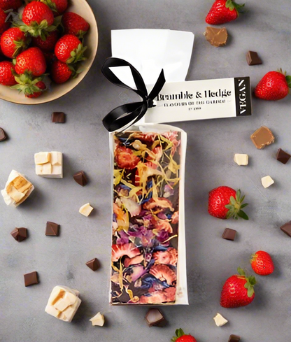 Bramble & Hedge Nougat VEGAN Strawberries and Elderflower (Dark Chocolate)