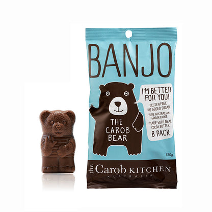 The Carob Kitchen - Banjo Bear (8 pack) - Healthy Caffeine-Free Kids Snack, Great for Lunchboxes! - - Gluten Free - No Added Sugar -Mint, Coconut & Milk