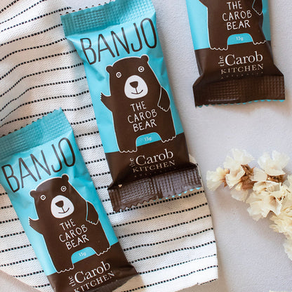 The Carob Kitchen - Banjo Bear (8 pack) - Healthy Caffeine-Free Kids Snack, Great for Lunchboxes! - - Gluten Free - No Added Sugar -Mint, Coconut & Milk
