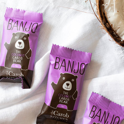 The Carob Kitchen - Banjo Bear (8 pack) - Healthy Caffeine-Free Kids Snack, Great for Lunchboxes! - - Gluten Free - No Added Sugar -Mint, Coconut & Milk