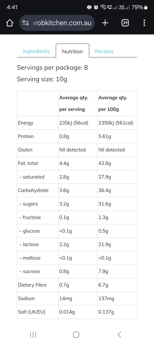GLUTEN FREE CAROB BAR (Milk) 80g