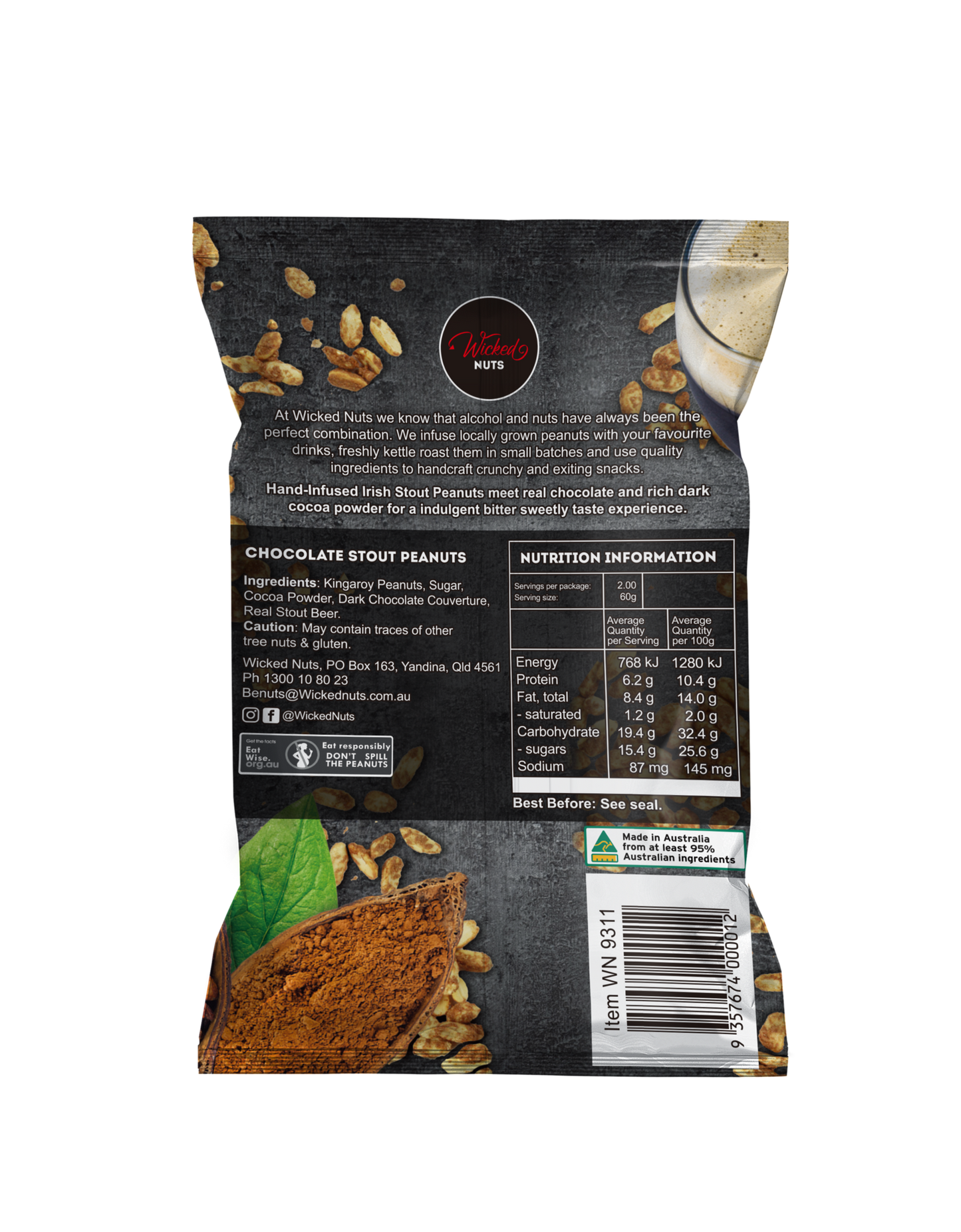 Wicked Nuts - Chocolate Stout Peanuts (120g)