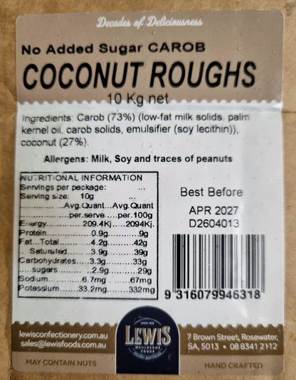 Krisp N Krunch - No Added Sugar Carob Coconut Rough (250g) - Gluten Free -  Diabetic Friendly - Lewis Confectionery