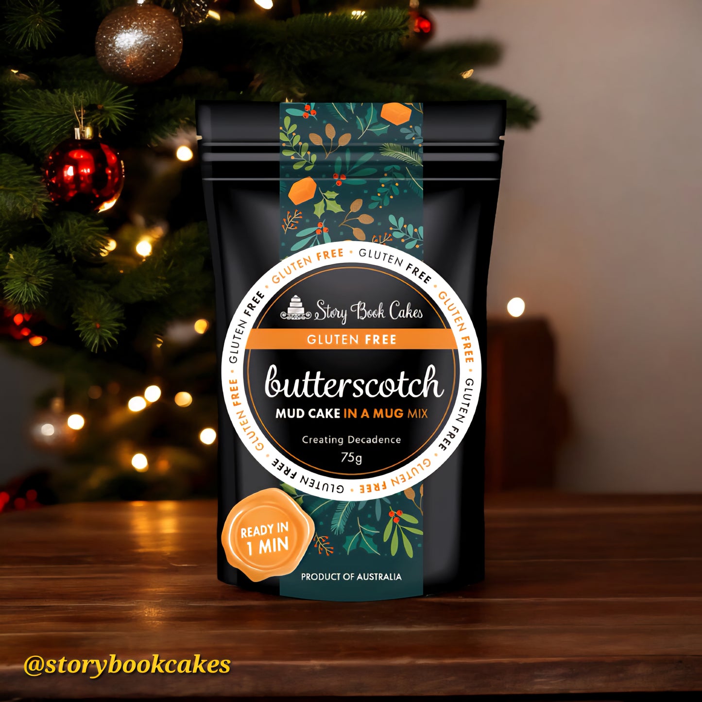 Christmas - Limited Edition - Gluten Free, Egg Free - Story Book Cakes - Butterscotch Mud Cake - In a Mug (75g)