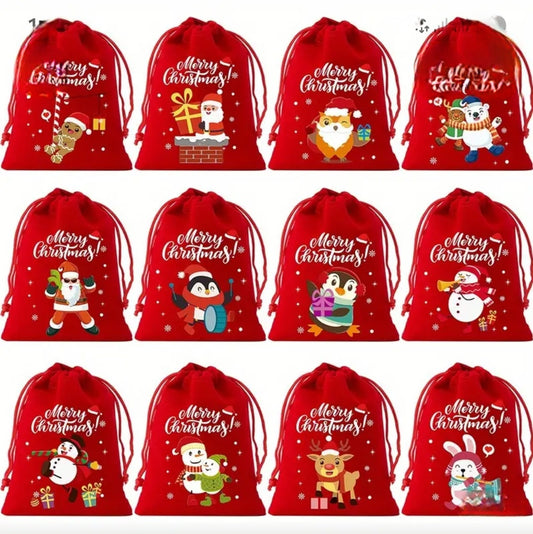 Christmas Limited Edition Med (13cm x 18cm) Velvet Drawstring 1 x Bag Only