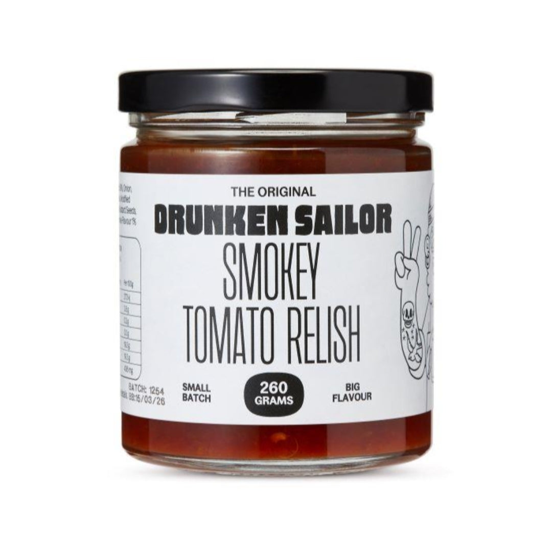 Drunken Sailor - Gluten Free, Dairy Free, Vegan - Smokey Tomato Relish (260g) - Award Winning
