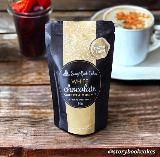 Story Book Cakes - White Chocolate Mud Cake - In a Mug (80g)