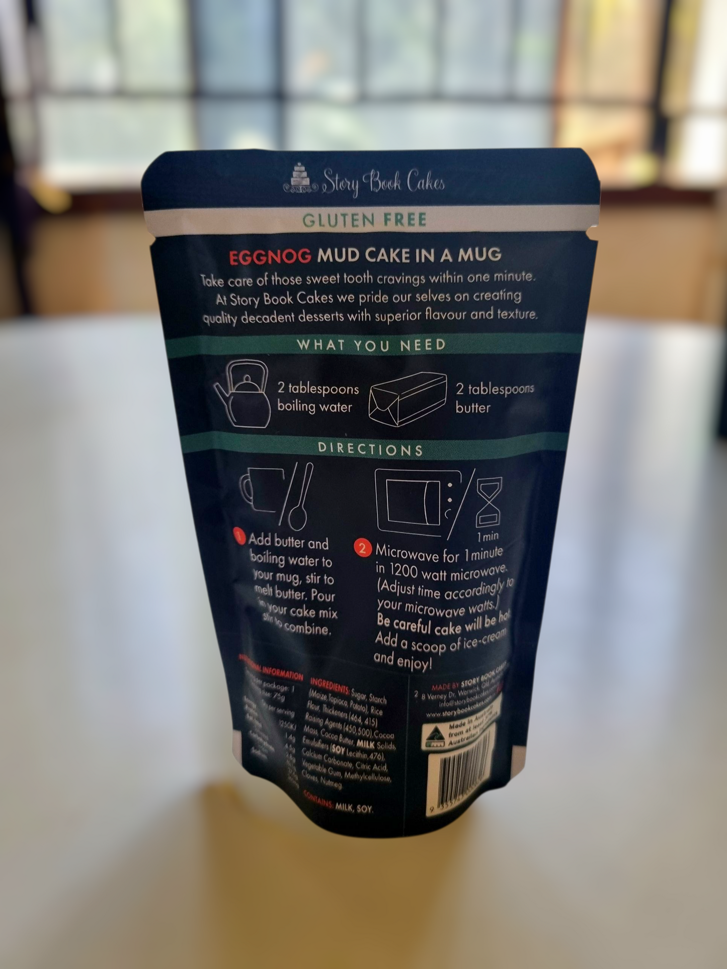 Christmas - Limited Edition - Gluten Free, Egg Free - Story Book Cakes - Eggnog Mud Cake - In a Mug (75g)